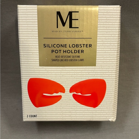 Modern Expressions Other - Modern Expressions Red Silicone Lobster Claw Pot Holder Set new in box